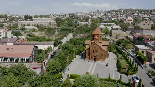 Aerial view Armenian Apostolic Church in Yerevan, Armenia.