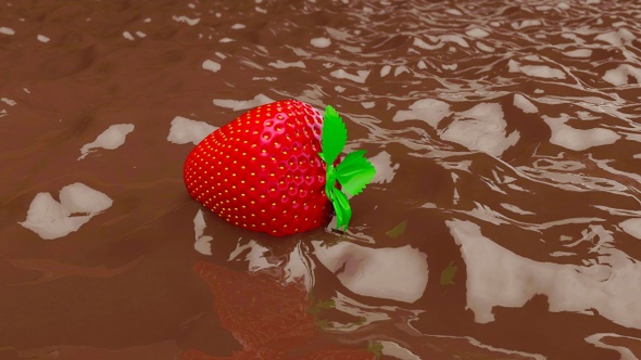 Strawberry Floating In Chocolate alt