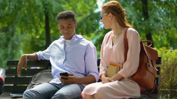 Self-Confident Teenager Rejecting Red-Haired Girl, First Love Relationship