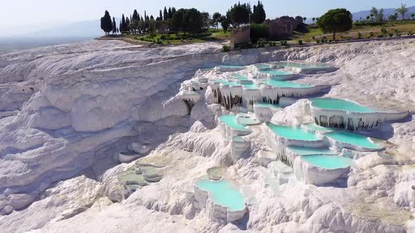 Aerial view of Pamukkale - Turkey.