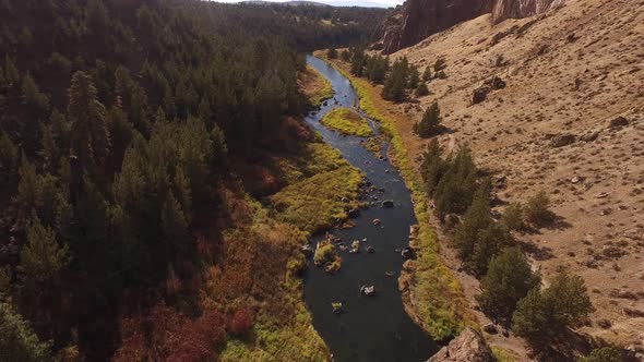 Aerial view of Crooked River at Smith Rock, Oregon