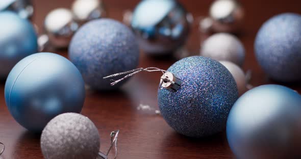Christmas tree decoration ball in blue color