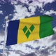 Saint Vincent And The Grenadines Flag With Sky 4k - VideoHive Item for Sale