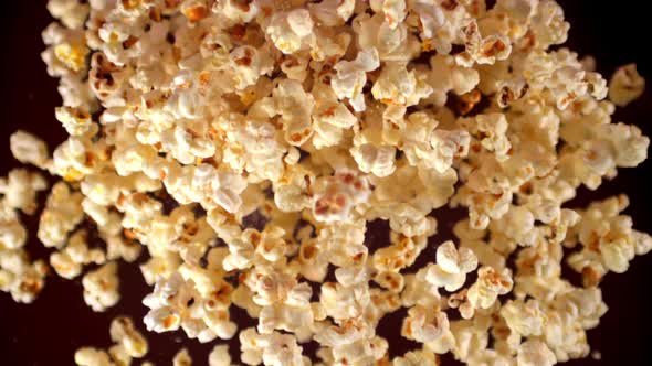 Super Slow Motion Popcorn Rises Up
