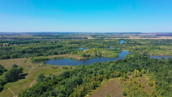 Aerial View on the Village Russia