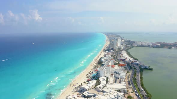 Beautiful Aerial View of the Beaches in Mexico Near Cancun Playa Del Carmen