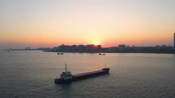 aerial view of ships in istanbul