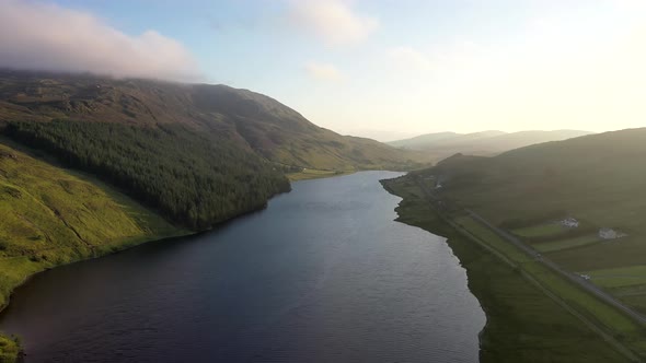 Aerial View of Lough Finn Lake Near Finntown in Co Donegal