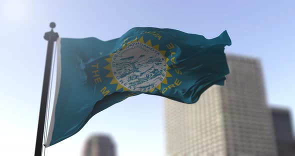 South Dakota state flag waving