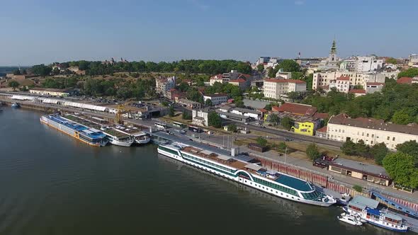 Aerial Panorama Belgrade Cityscape in Serbia