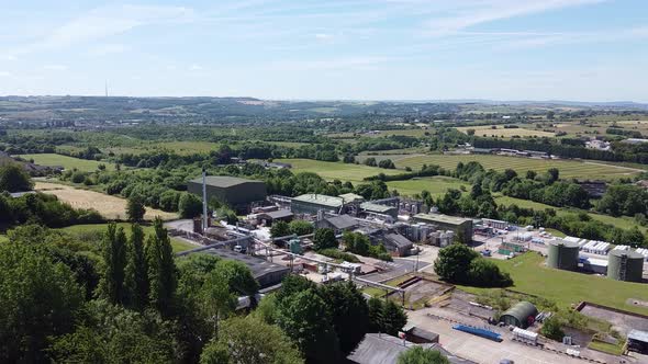 Chemical Plant, shot with a drone ariel footage