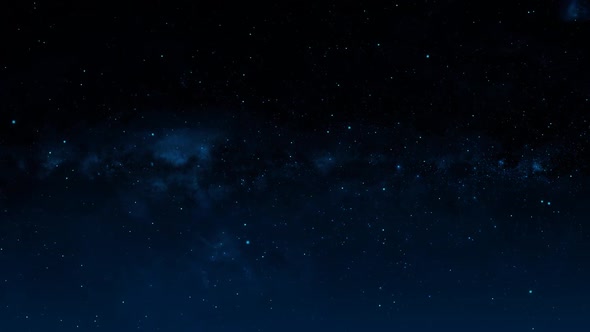 Flying Through The Stars And Blue Nebula In Space alt