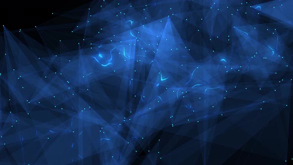 Blue plexus digital structure intelligence mesh animation background