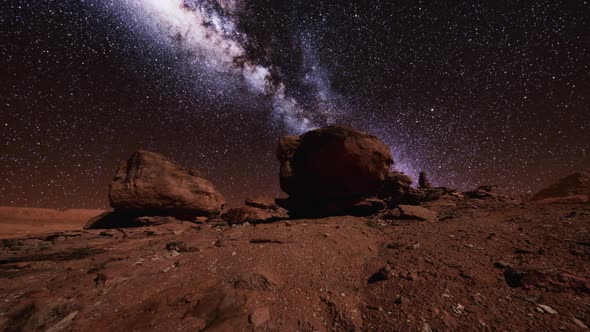 Red Rocks and Milky Way Night Sky in Moab Utah