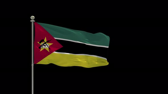 Mozambique Looping Of The Waving Flag Pole With Alpha