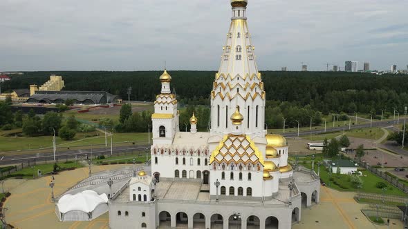 View From the Height of the Temple of "All Saints" in Minsk, a Large Church in the City of Minsk
