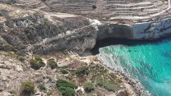 Aerial drone video from western Malta, Mgarr area, Fomm ir-Rih bay.