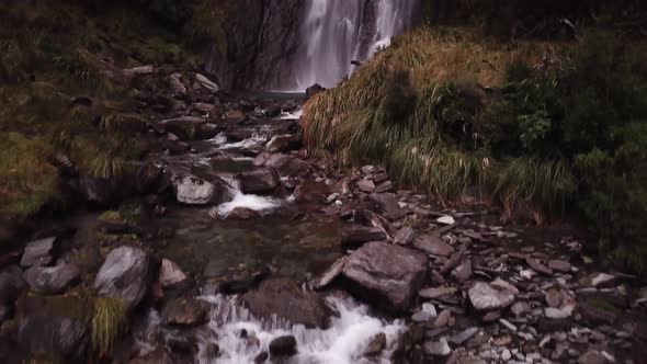 Waterfall aerial footage