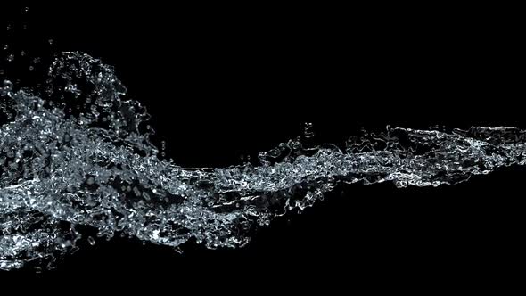 animation of a stream of water on a dark background