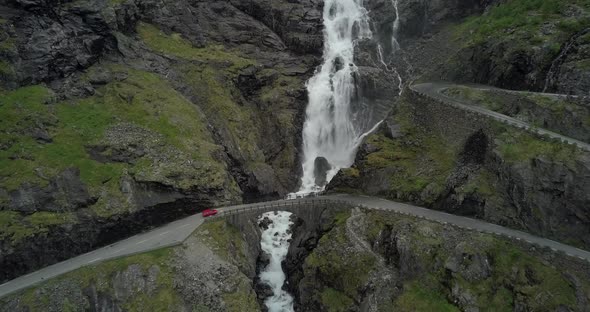 AERIAL: Trollstigen valley in Norway