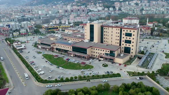 City Hospital Alanya Turkey Aerial View 4 k