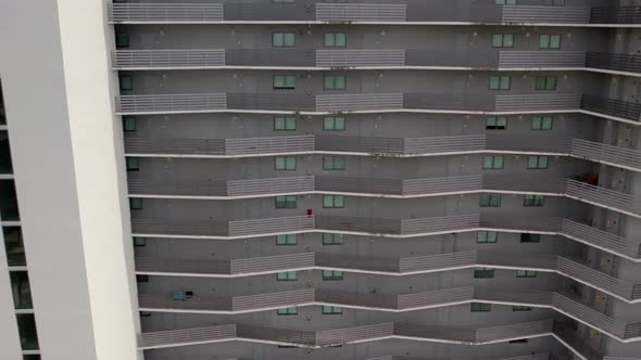 Aerial Pull Out Reveal Miami Iconbay Condominium 4k 60fps