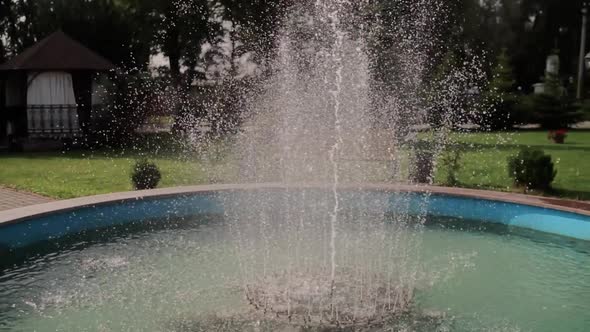 beautiful decorative fountain in the garden