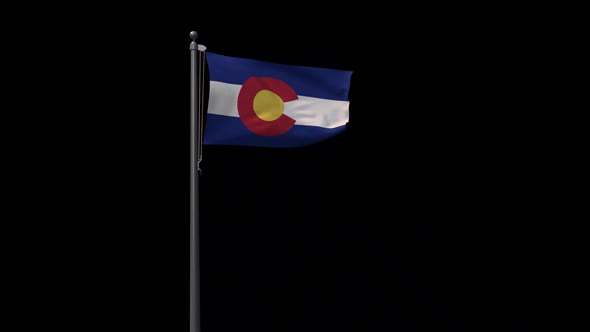 Colorado State Flag, 2K Prores 4444 Footage With Alpha