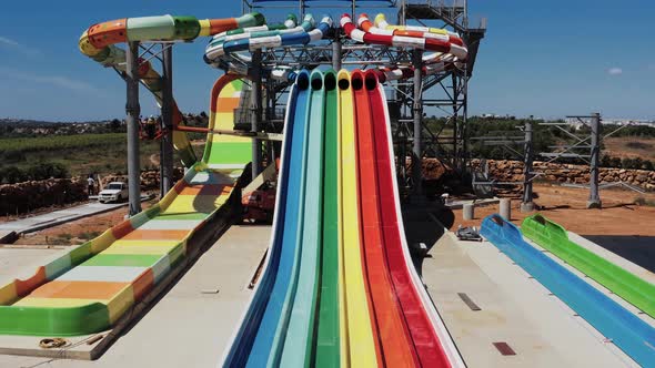 Empty water park (aerial view)