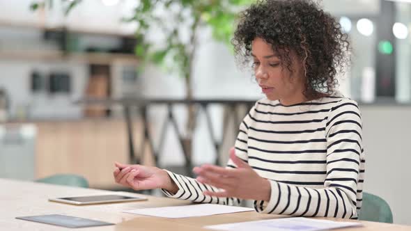 Upset African Woman Having Failure in Writing