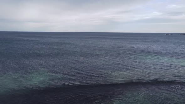 Calm Indian Ocean Aerial Pan Right Shot, Burns Beach, Perth Australia