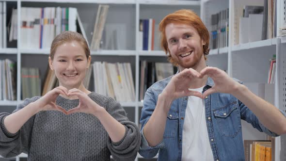 Heart Gesture by Couple, Man and Woman Portrait