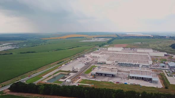 Aerial footage of a large industrial complex