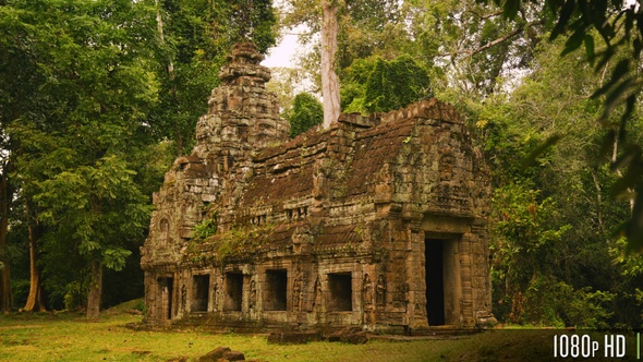 Entrance to House of Fire at Preah Khan Temple in Siem Reap, Cambodia