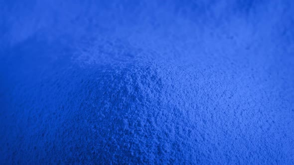 Blue Powder Pile Rotating Closeup