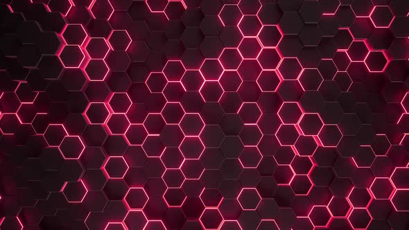 Hexagons Glowing Background 04
