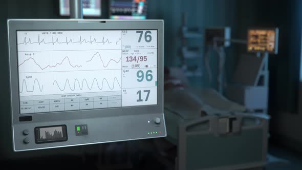 Modern technology used for monitoring of the health markers of the coma patient alt