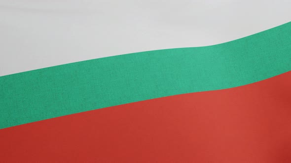 National Flag of Bulgaria Waving Original Size and Colors 3D Render Zname Na Balgariya or Republic