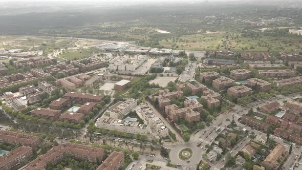 aerial shot of spanish suburbia