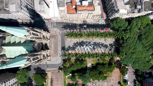 Metropolitan Cathedral of Sao Paulo at Sé Square ground zero downtown Sao Paulo