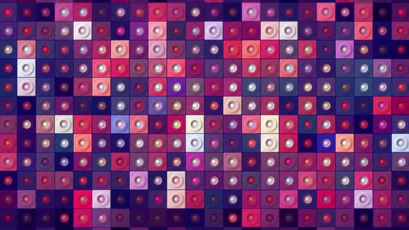 Mosaic background of shimmering colored squares with dots