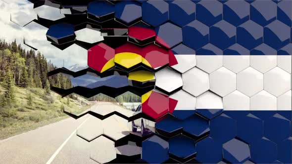 Colorado Flag Hexagon Transition - 4K Resolution