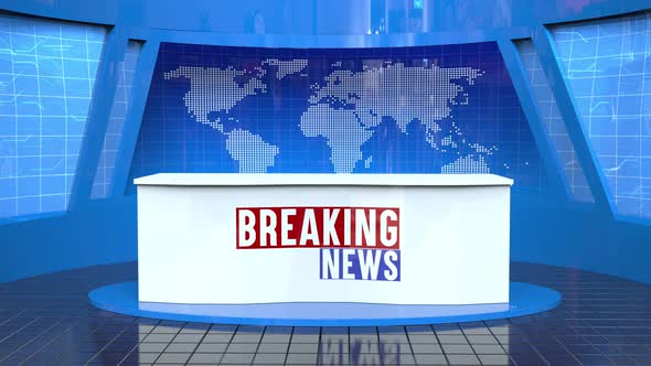 Breaking News Banner Background In The News Studio Looped 4k