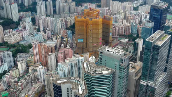 Top view of Hong Kong city