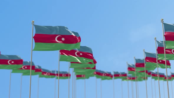 Azerbaijan Row Of Flags Animation