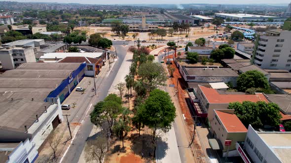 Downtown Goiania Brazil. Panoramic landscape of brazilian midwest city.