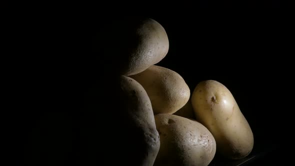 Mountain of Natural Raw Potatoes Vegetables