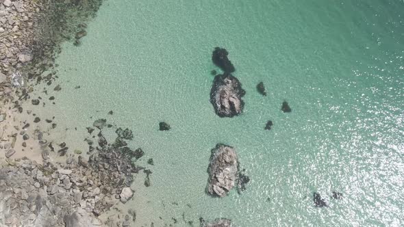 Achill Island Rocky Coastline With Shallow And Clear Waters Of The Atlantic Ocean During Summer In I