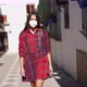 Woman in Face Mask Walking on Street - VideoHive Item for Sale