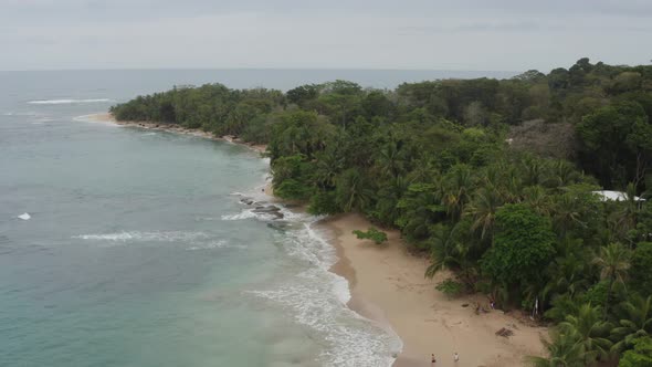 Drone view of Playa Punta Uva in Costa Rica